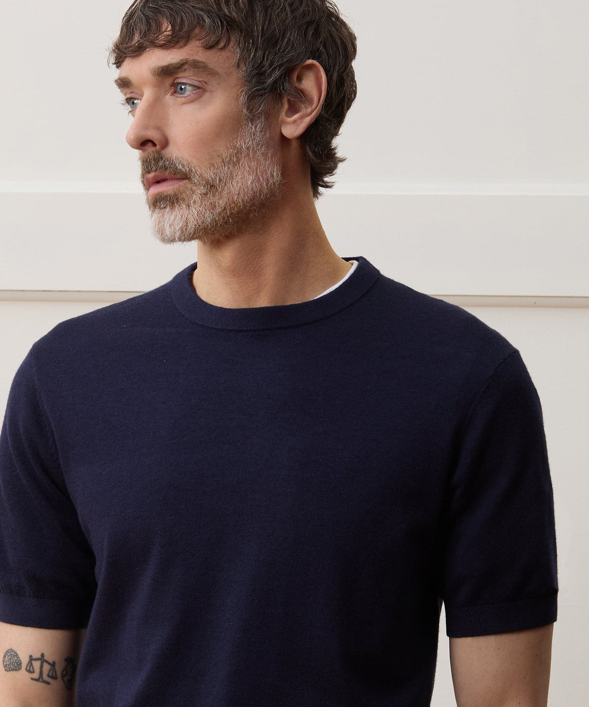Todd Snyder Silk-Cashmere Sweater Tee - Navy