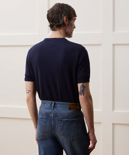 Todd Snyder Silk-Cashmere Sweater Tee - Navy