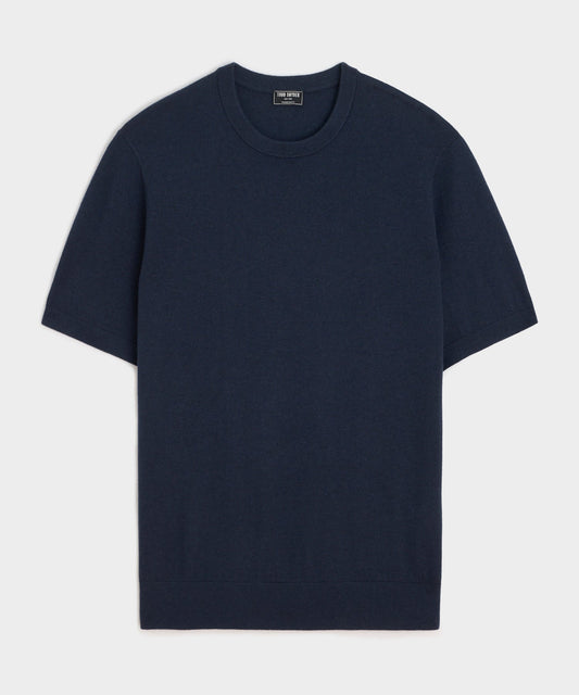 Todd Snyder Silk-Cashmere Sweater Tee - Navy