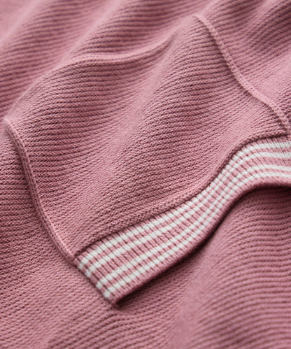 Todd Snyder Tipped Waffle Sweater Polo - Rose Quartz