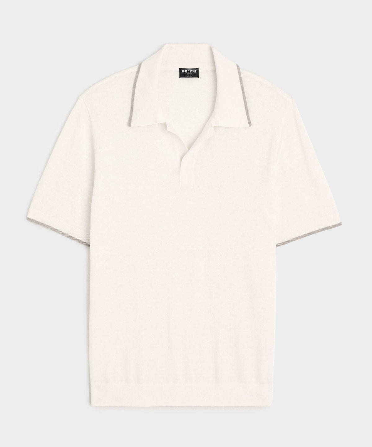 Todd Snyder Silk-Cashmere Tipped Montauk Sweater Polo - Bisque