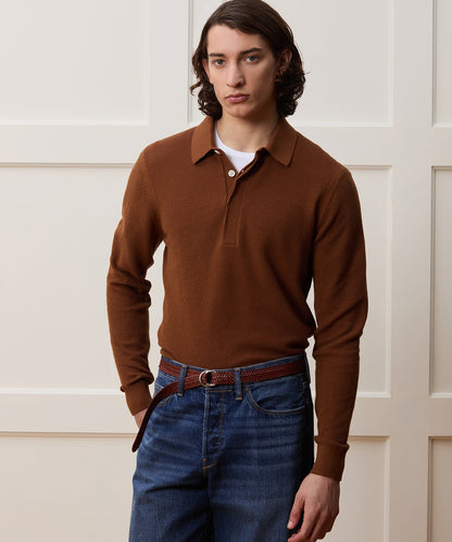 Todd Snyder Vista Sweater Polo - Cigar
