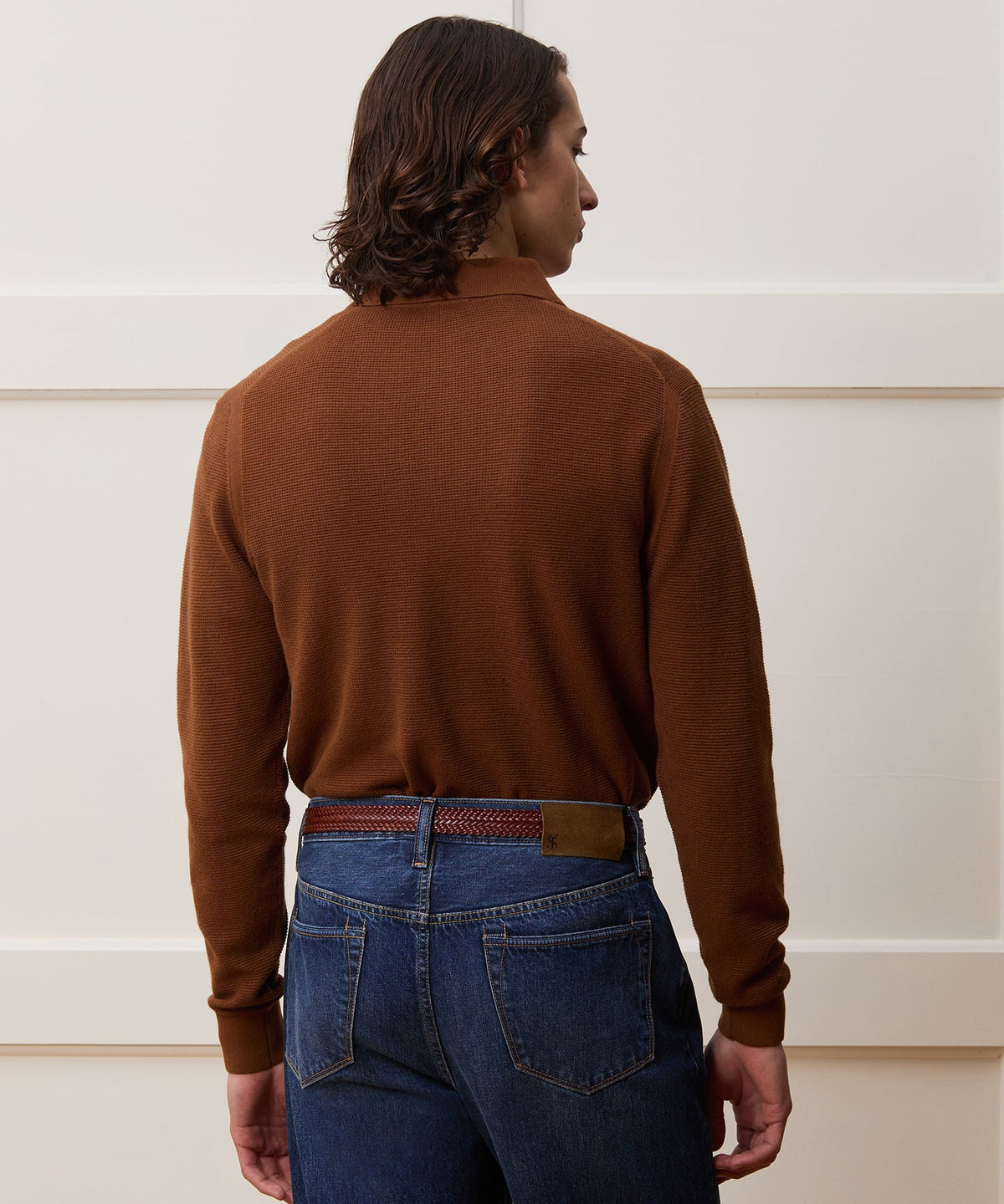 Todd Snyder Vista Sweater Polo - Cigar