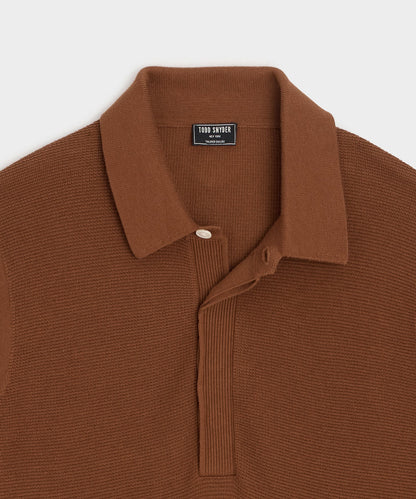 Todd Snyder Vista Sweater Polo - Cigar
