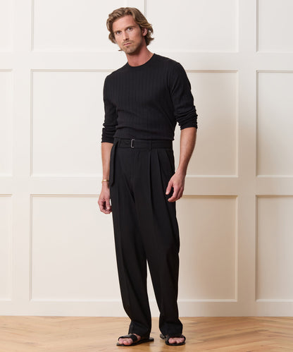 Todd Snyder Lightweight Linen-Cotton Crewneck Sweater - Black