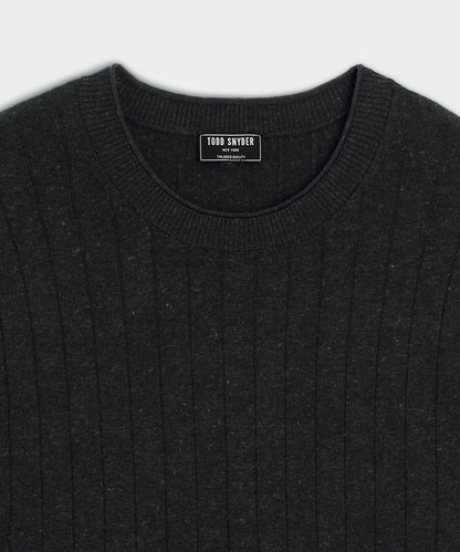 Todd Snyder Lightweight Linen-Cotton Crewneck Sweater - Black