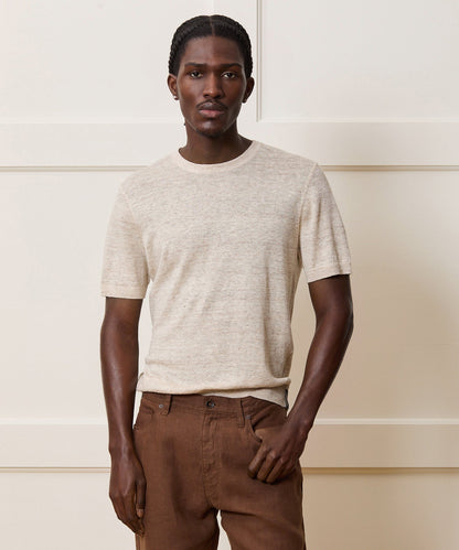 Todd Snyder Relaxed Linen Sweater Tee - Chalk