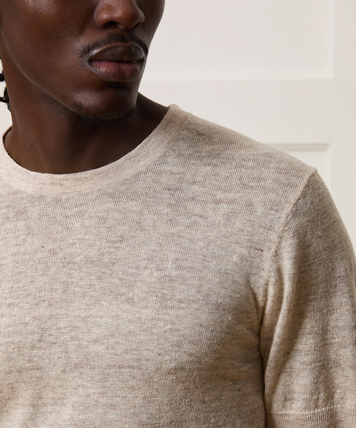 Todd Snyder Relaxed Linen Sweater Tee - Chalk