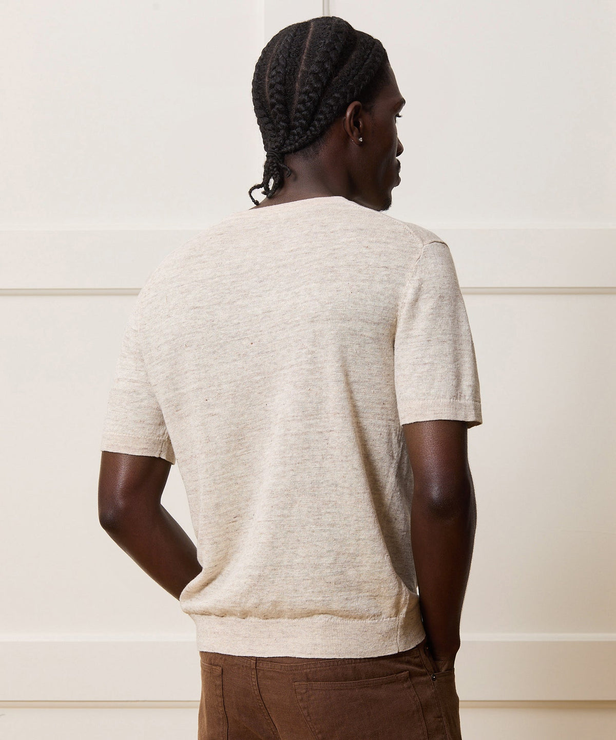 Todd Snyder Relaxed Linen Sweater Tee - Chalk