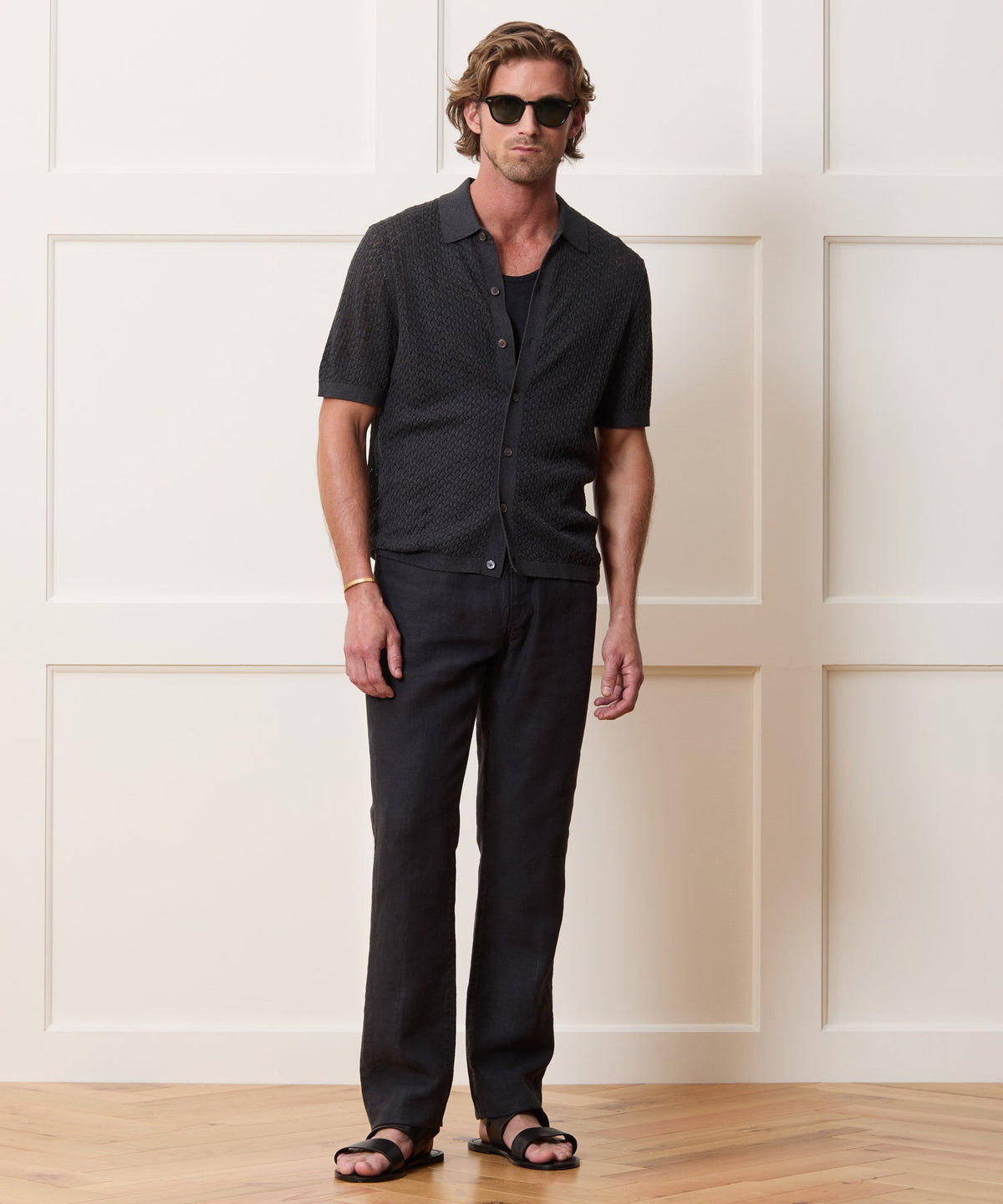 Todd Snyder Silk-Cotton Sweater Polo - Charcoal