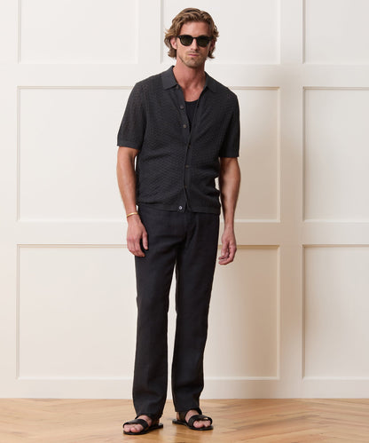 Todd Snyder Silk-Cotton Sweater Polo - Charcoal