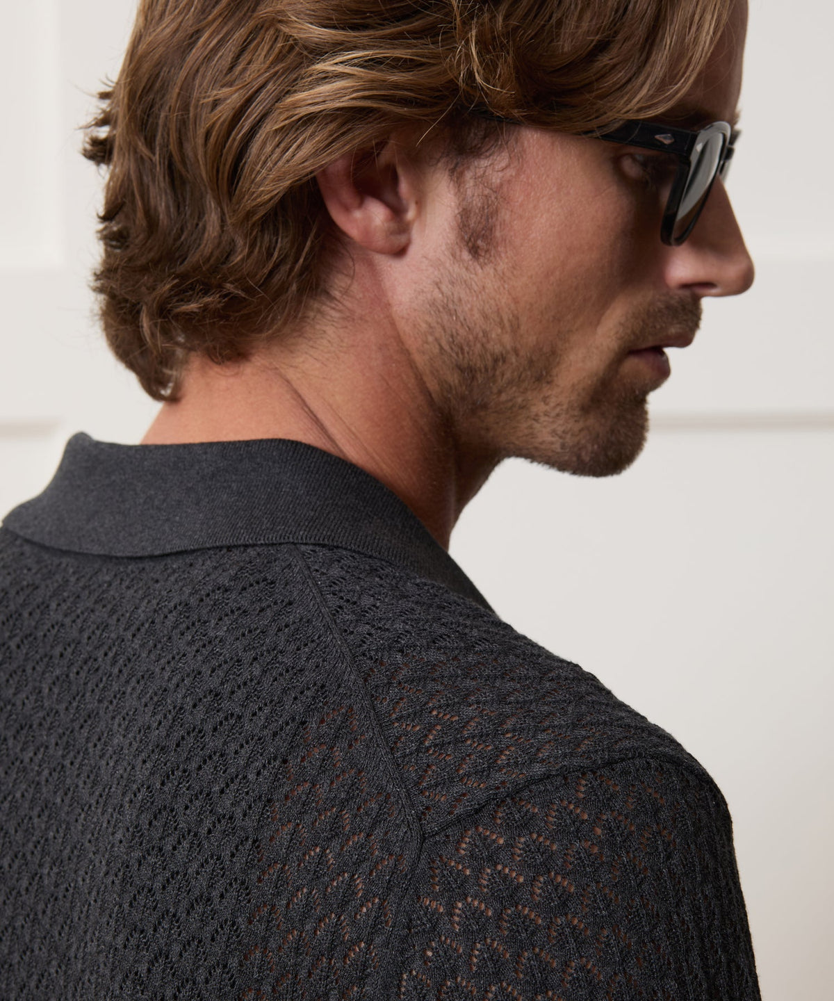 Todd Snyder Silk-Cotton Sweater Polo - Charcoal