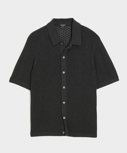 Todd Snyder Silk-Cotton Sweater Polo - Charcoal