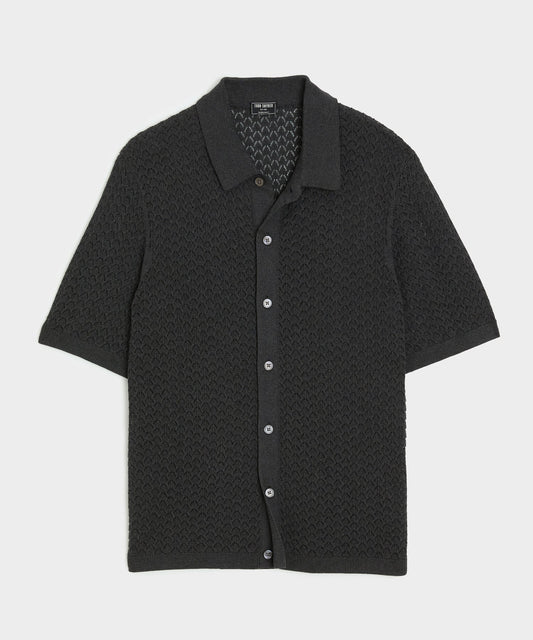 Todd Snyder Silk-Cotton Sweater Polo - Charcoal