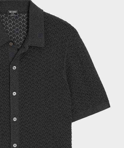 Todd Snyder Silk-Cotton Sweater Polo - Charcoal