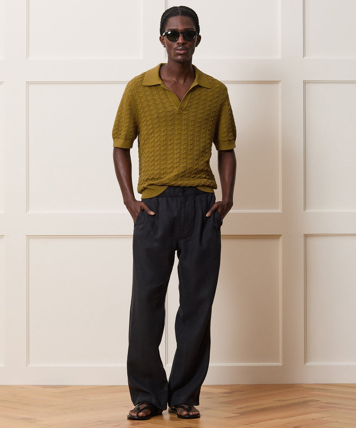 Todd Snyder Relaxed Cotton Montauk Sweater Polo - Dry Sage