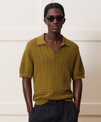 Todd Snyder Relaxed Cotton Montauk Sweater Polo - Dry Sage