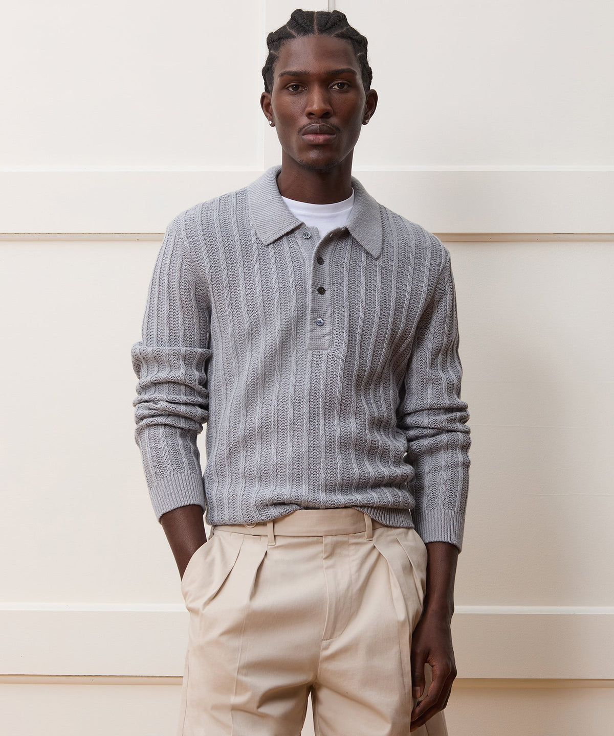 Todd Snyder Nightcap Sweater Polo - Grey
