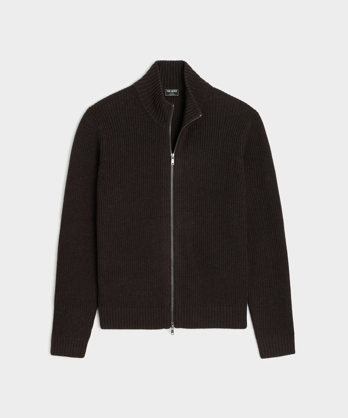 Todd Snyder MERINO FULL ZIP SWEATER-Brown - Brown