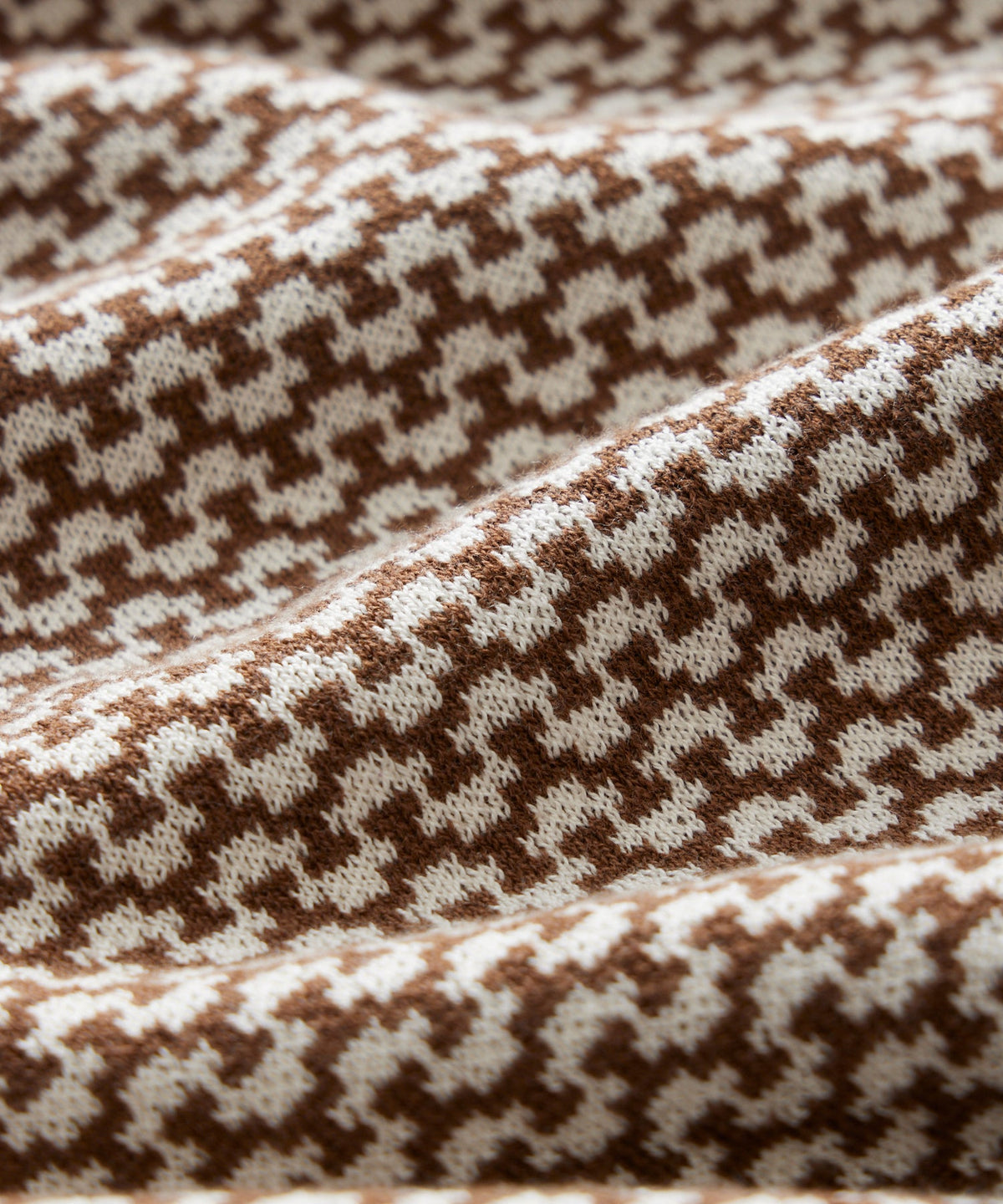 Todd Snyder Silk-Cotton Geo Sweater Polo - Saddle Brown