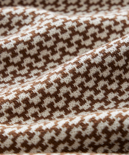 Todd Snyder Silk-Cotton Geo Sweater Polo - Saddle Brown