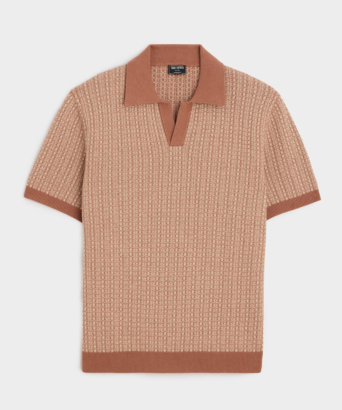 Todd Snyder Linen Geometric Montauk Sweater Polo - Baja Dunes
