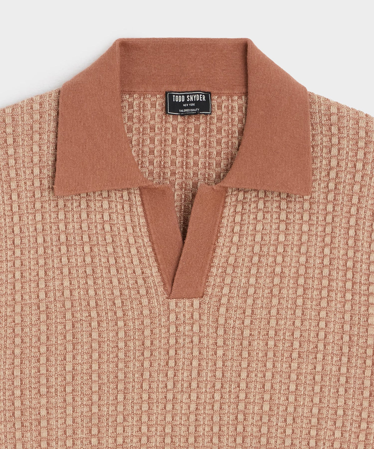 Todd Snyder Linen Geometric Montauk Sweater Polo - Baja Dunes