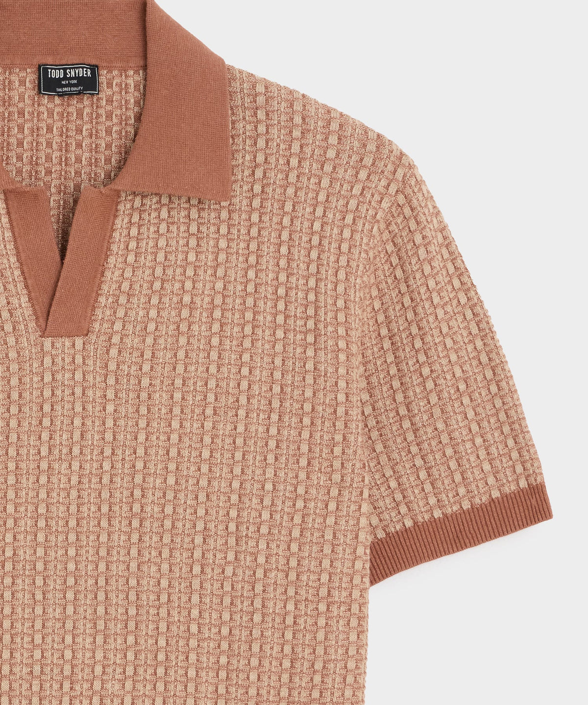 Todd Snyder Linen Geometric Montauk Sweater Polo - Baja Dunes