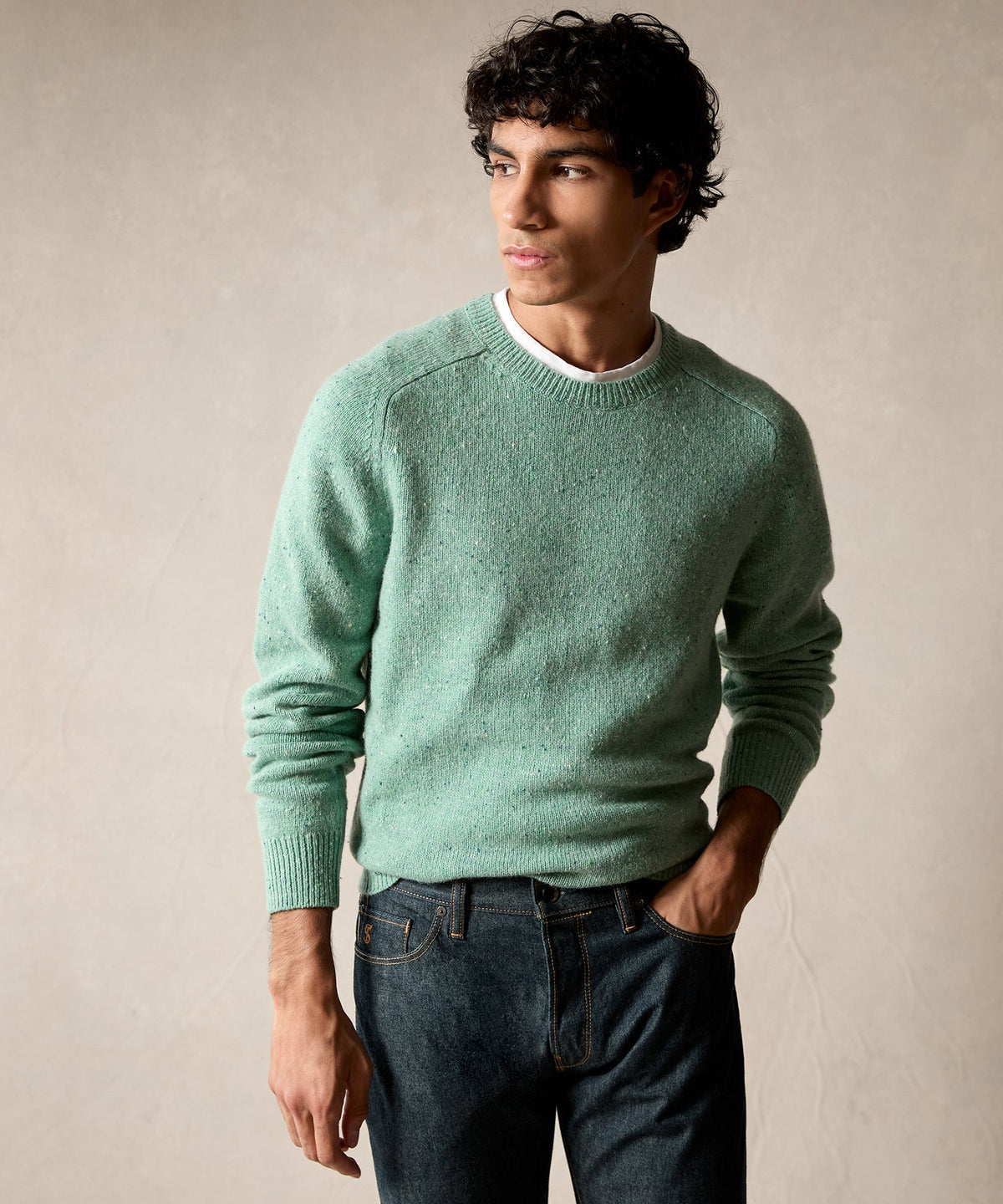 Todd Snyder Donegal Crewneck Sweater - Pale Mint
