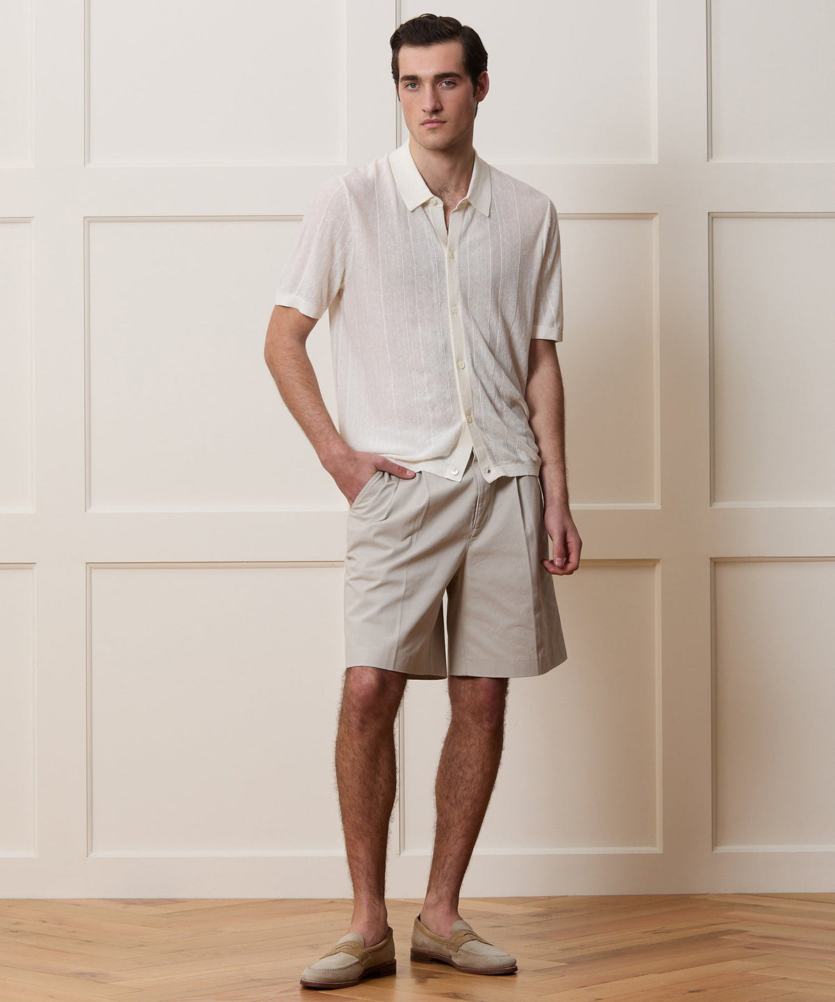 Todd Snyder Italian Linen Sweater Polo - Bisque