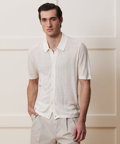 Todd Snyder Italian Linen Sweater Polo - Bisque