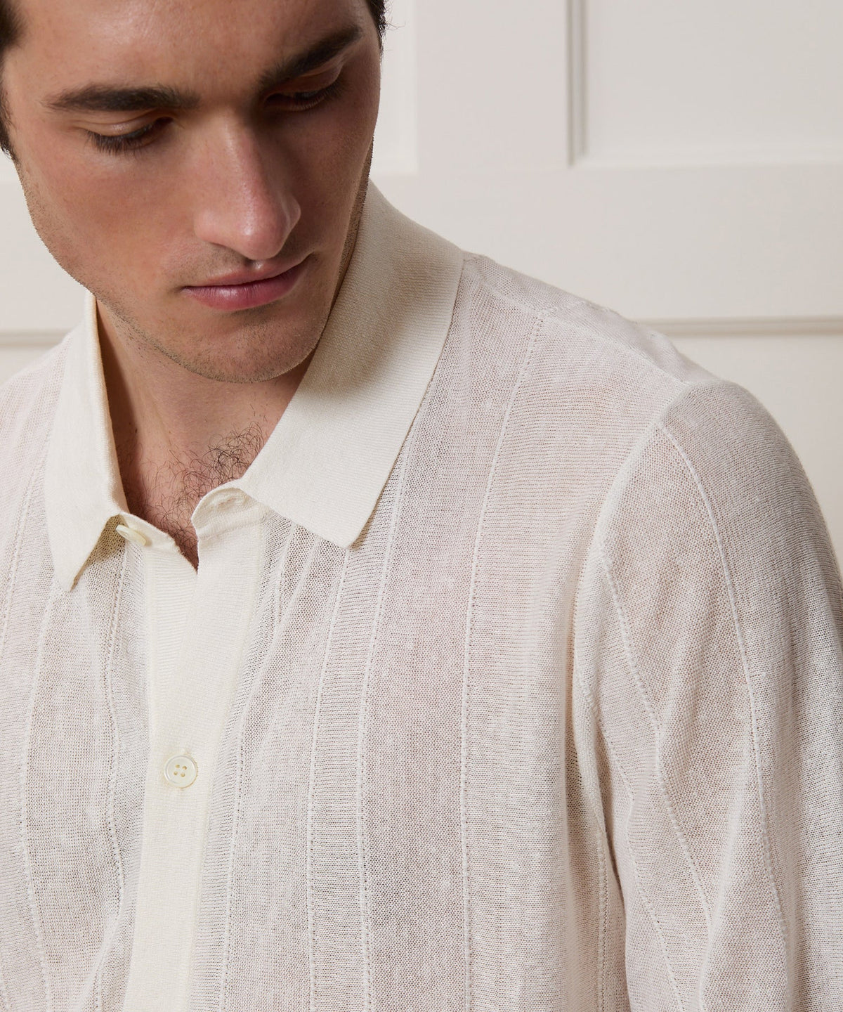 Todd Snyder Italian Linen Sweater Polo - Bisque