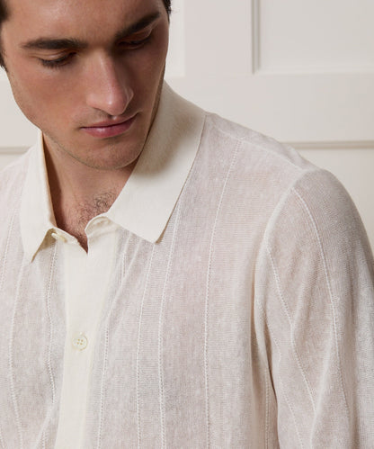 Todd Snyder Italian Linen Sweater Polo - Bisque