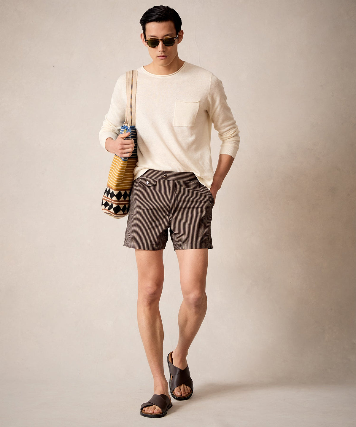 Todd Snyder Linen Shore Sweater - Bisque