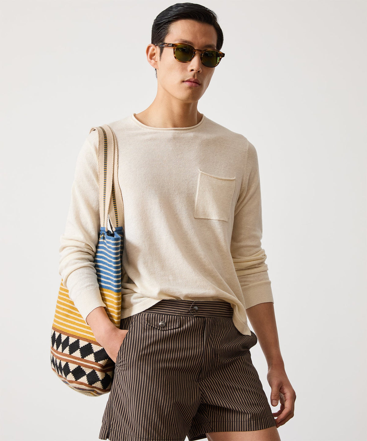 Todd Snyder Linen Shore Sweater - Bisque