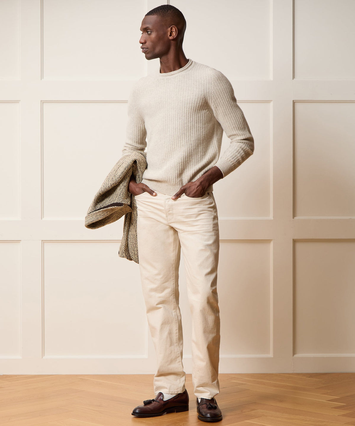 Todd Snyder Inis Meáin Rollneck Sweater - Beige