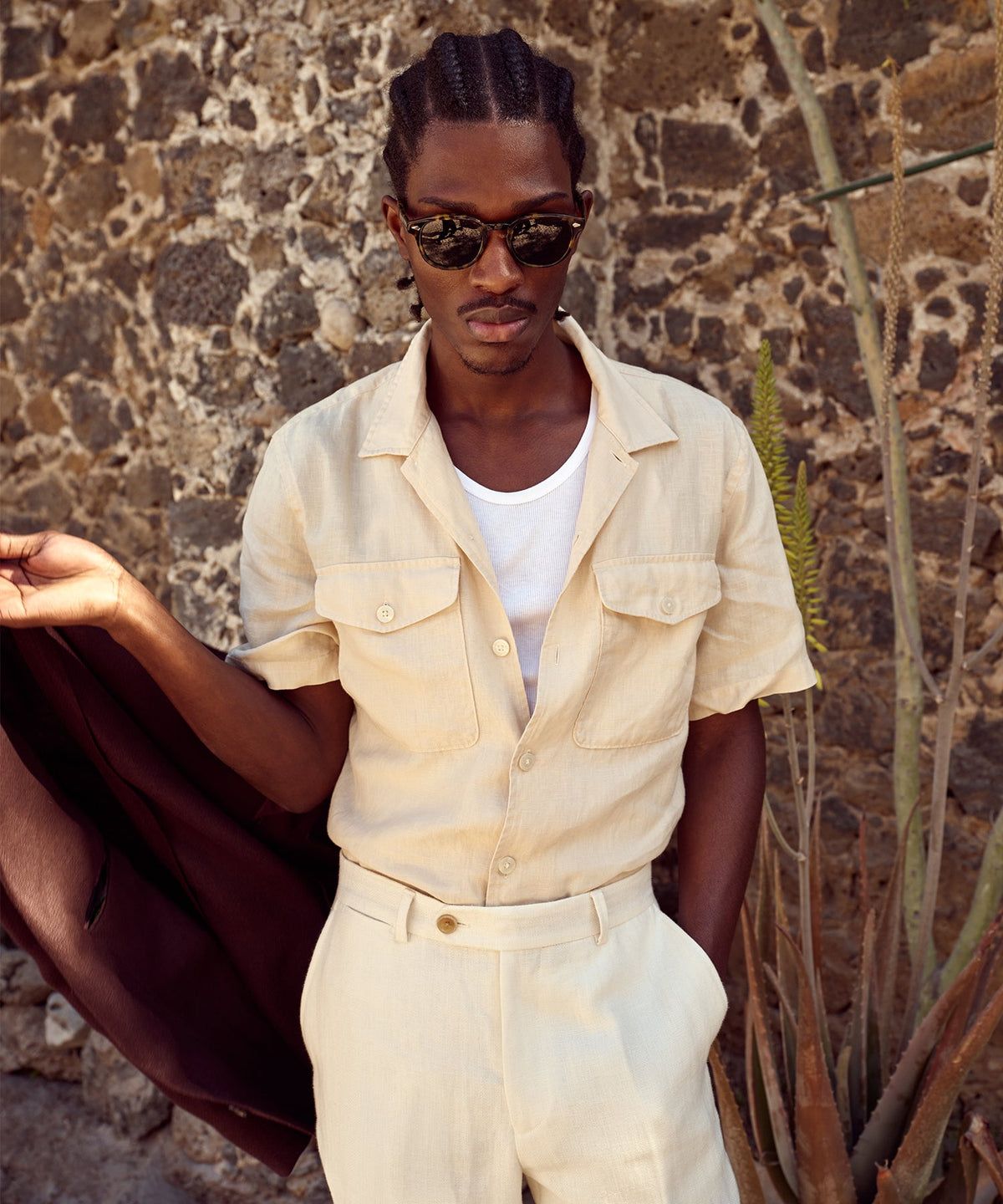 Todd Snyder Linen Panama Shirt - Sand Dollar