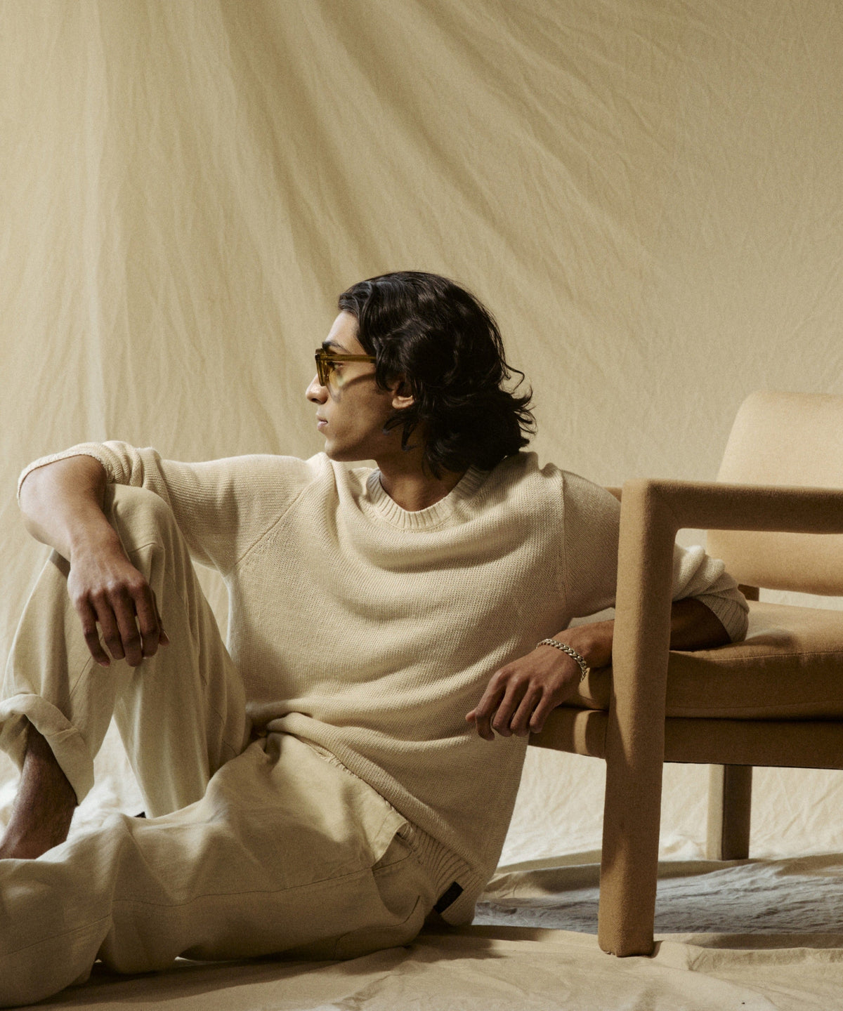 Todd Snyder Linen Crewneck Sweater - Bisque