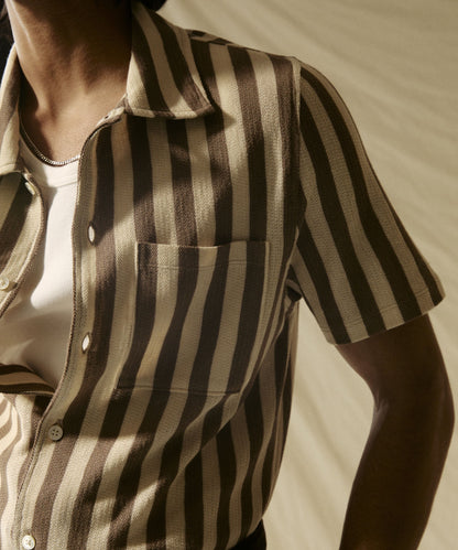 Todd Snyder Linen-Cotton Knit Shirt - Tan