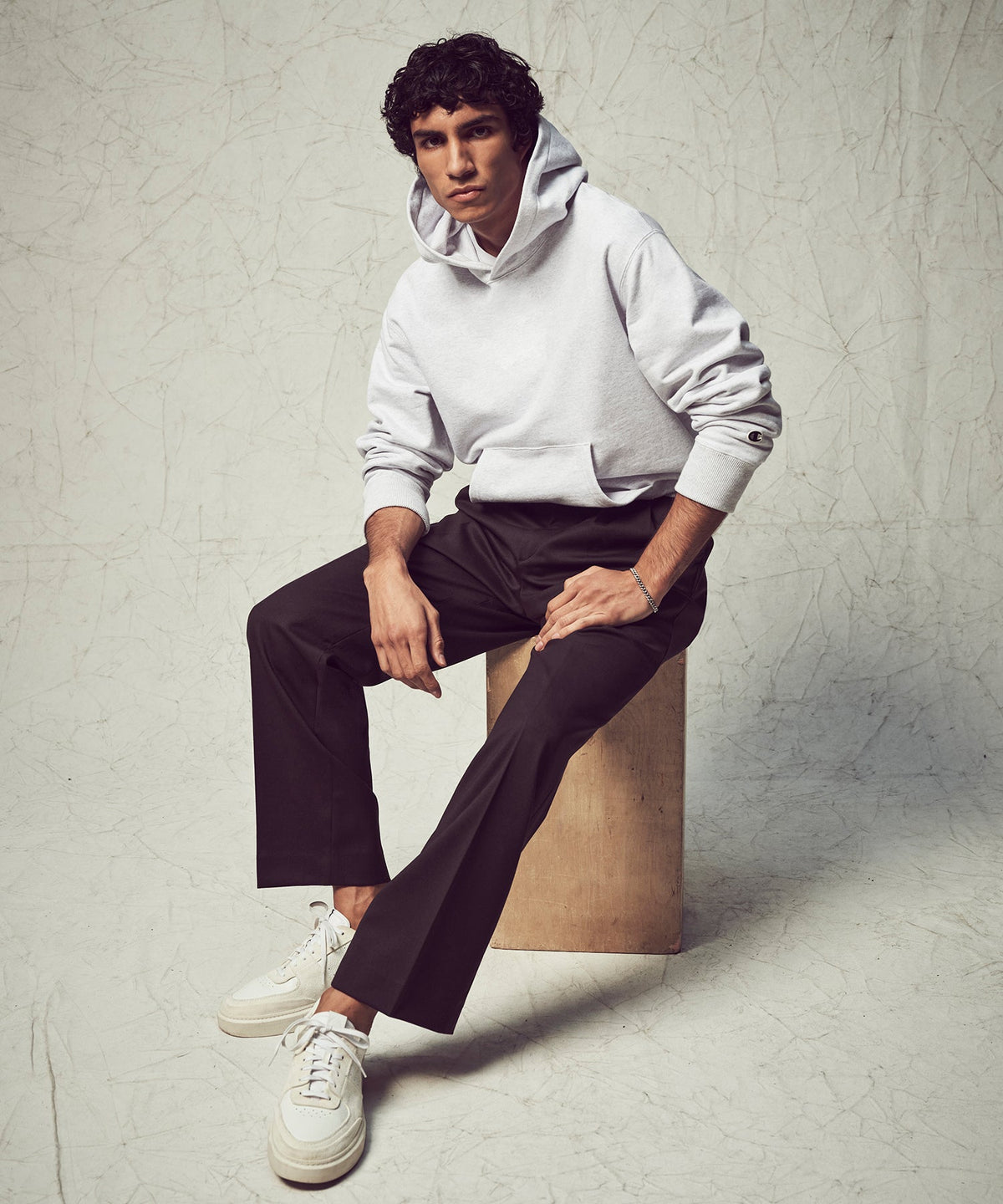 Todd Snyder Champion Relaxed French Terry Hoodie - Silver Mix