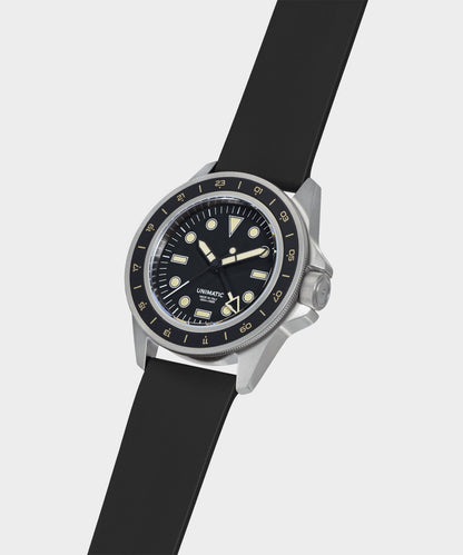 Todd Snyder UNIMATIC U1-GMT-DHB Heritage Diver Watch - Black