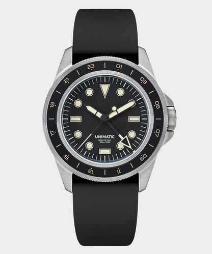 Todd Snyder UNIMATIC U1-GMT-DHB Heritage Diver Watch - Black