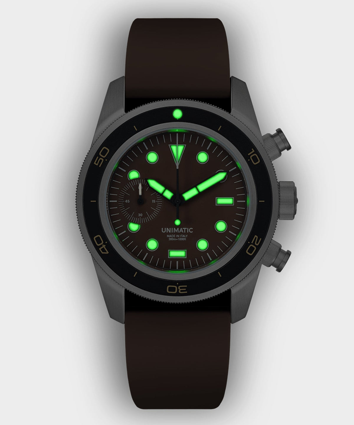 Todd Snyder UNIMATIC U3-DHBR Heritage Chronograph Diver Watch - Brown