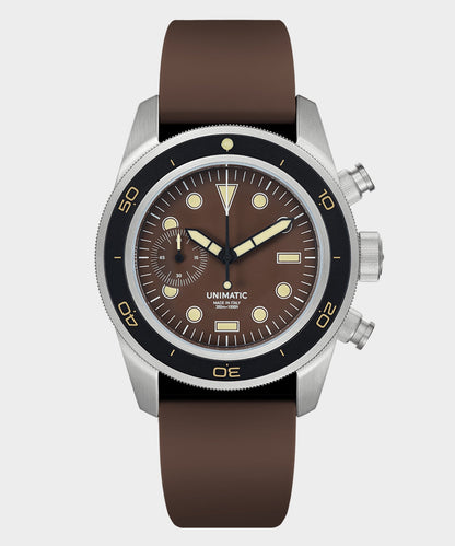 Todd Snyder UNIMATIC U3-DHBR Heritage Chronograph Diver Watch - Brown