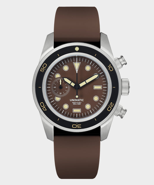 Todd Snyder UNIMATIC U3-DHBR Heritage Chronograph Diver Watch - Brown