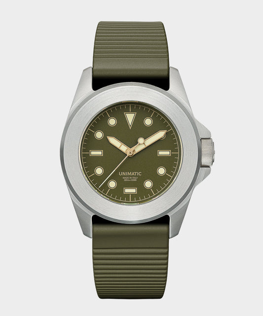 Todd Snyder UNIMATIC U4S Classic Military Watch - Olive