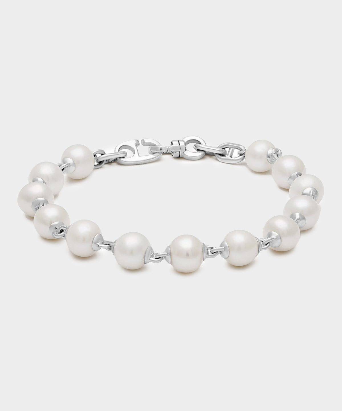 Todd Snyder Maor Sterling Silver Consi Bracelet with White Pearls - Silver