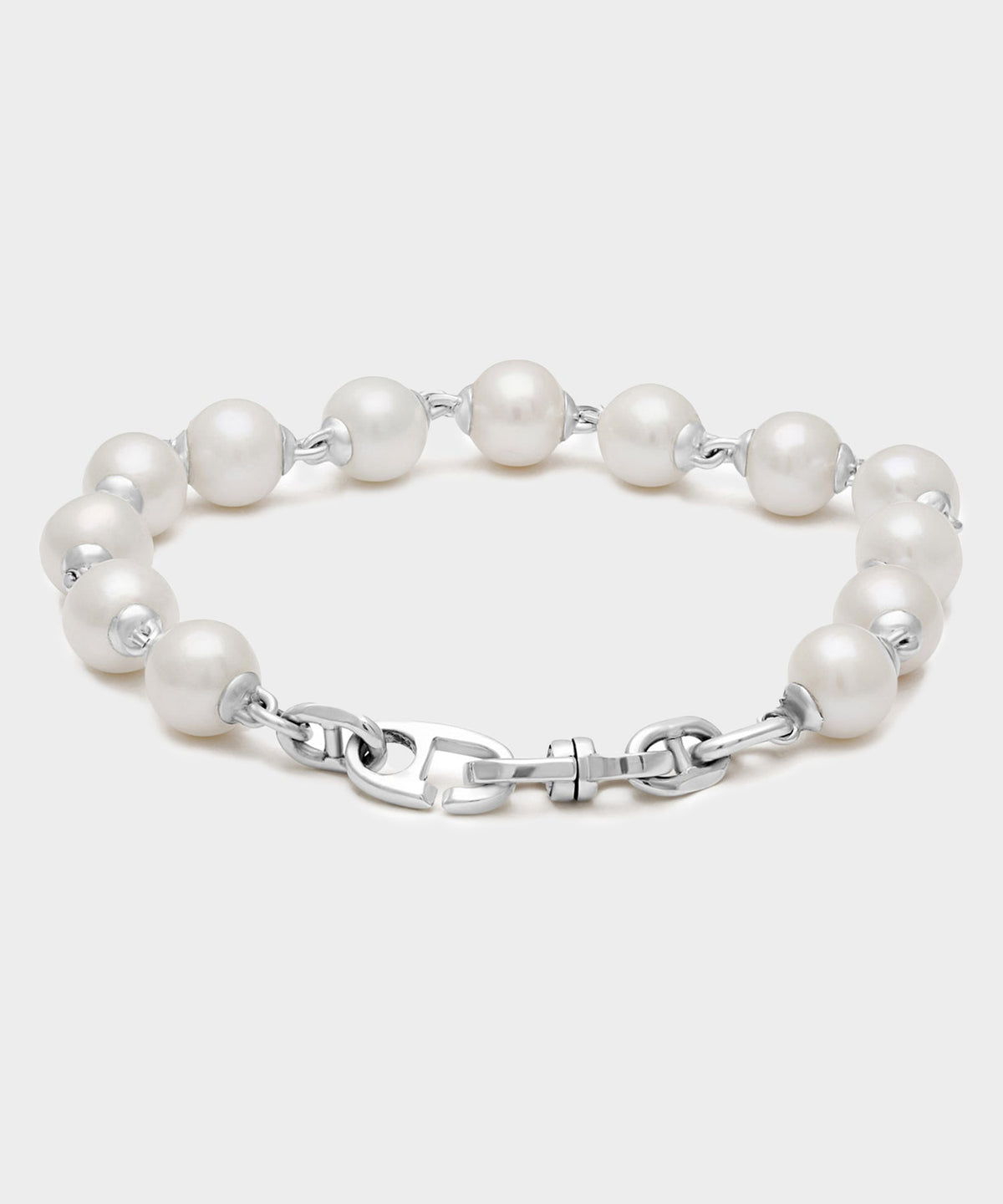 Todd Snyder Maor Sterling Silver Consi Bracelet with White Pearls - Silver