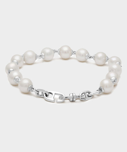 Todd Snyder Maor Sterling Silver Consi Bracelet with White Pearls - Silver