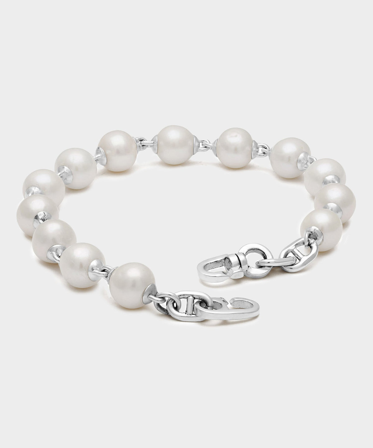 Todd Snyder Maor Sterling Silver Consi Bracelet with White Pearls - Silver